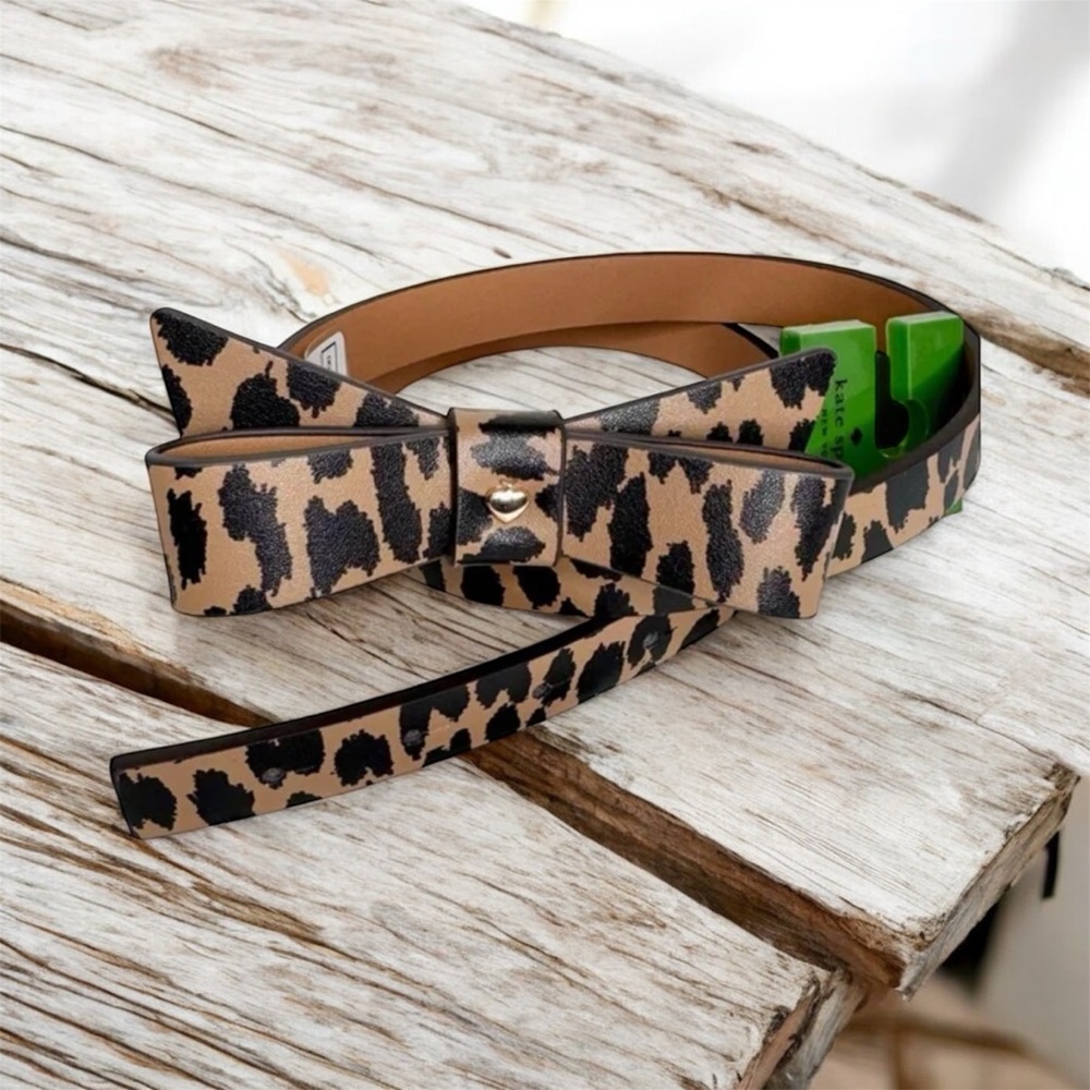 Kate Spade Leopard Print Bow Belt - Picture 1 of 4